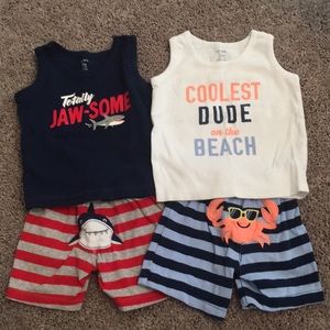 Set of 2 Carter’s tank top and shorts sets